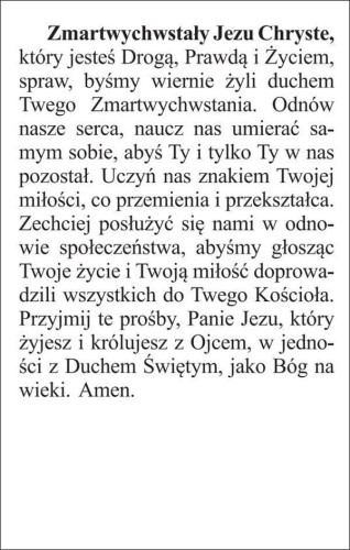 Obrazek Jezus zmartwychwstały. Modlitwa Zmartwychwstały Jezu Chryste... - 03506