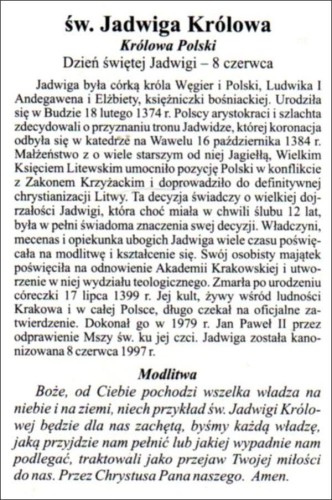 Obrazek św. Jadwiga Królowa. Królowa Polski. Biografia + modlitwa - 03939