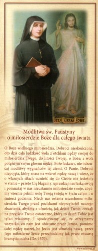 Zakładka do książki - Modlitwa św. Faustyny o miłosierdzie Boże dla całego świata - 05563