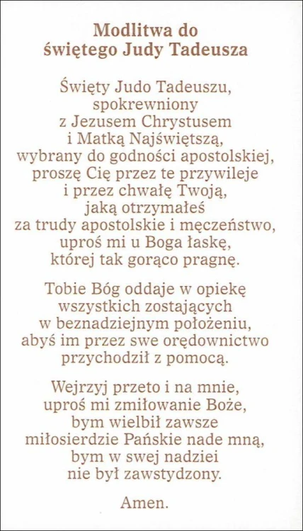 Obrazek z brokatem św. Juda Tadeusz . Modlitwa do św. Judy Tadeusza - 08595