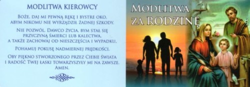 Zakładka do książki - Modlitwa kierowcy św. Krzysztof / Modlitwa za rodzinę SKŁADANA - 08717