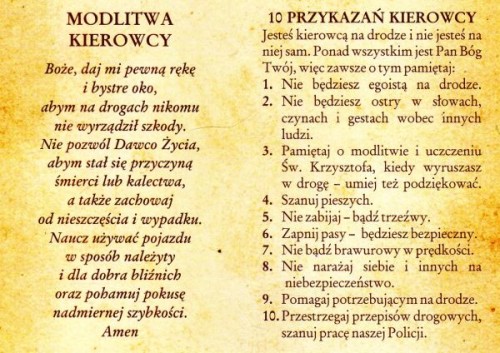 Niezbędnik kierowcy - Modlitwa kierowcy (składanka) - 08686