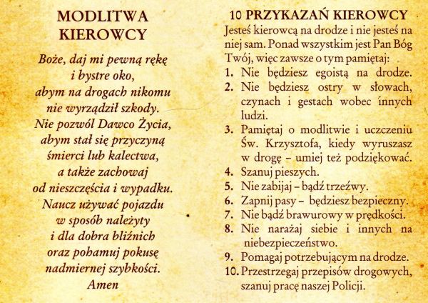 Niezbędnik kierowcy - Modlitwa kierowcy (składanka) - 08686