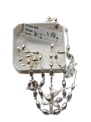 Różaniec srebrny pr.925 owal 16,5g w pudełku - 08683