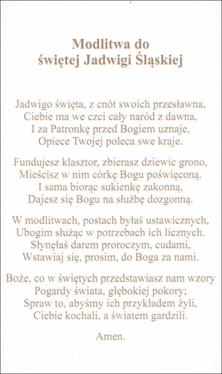 Obrazek z brokatem Jadwigi Śląskiej. Modliwa do św. Jadwigi śląskiej - 08597