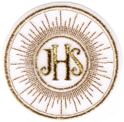 Hostia do naszycia IHS żorżeta - haft złoty - 08661