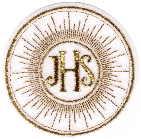 Hostia do naszycia IHS żorżeta - haft złoty - 08661