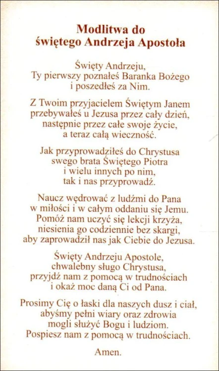 Obrazek z brokatem św. Andrzej Apostoł. Modlitwa do św. Andrzeja Apostoła. - 08572