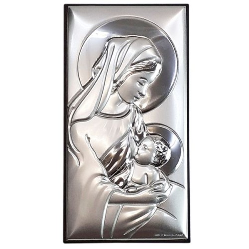 Obraz srebrny 6x12cm Matka Boża Karmiąca prostokąt - 08205
