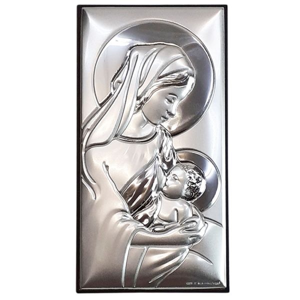 Obraz srebrny 6x12cm Matka Boża Karmiąca prostokąt - 08205