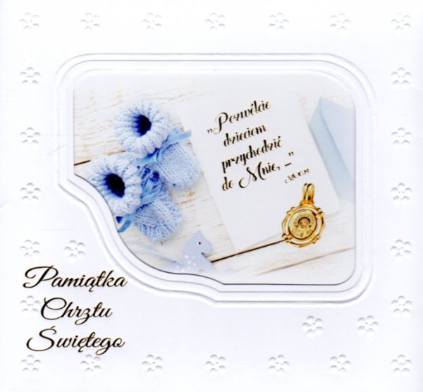 Album pamiątka Chrzest Św. NIEBIESKA kwadrat różne wzory (książka) - -, chrzest, eRhema - 07700