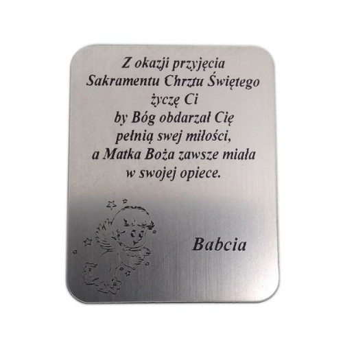 Płytka grawerowana CHRZEST od Babci SAMOPRZYLEPNA 4x3cm różne wzory - 07606