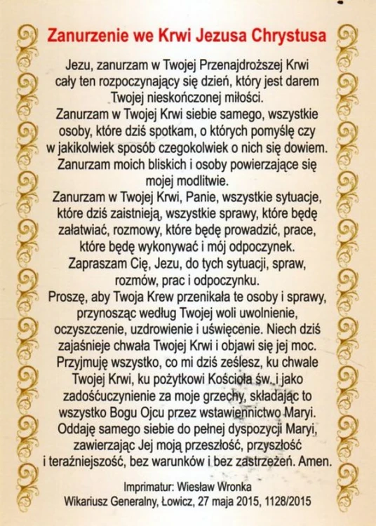 Obrazek Zanurzenie we Krwi Jezusa Chrystusa - 06530