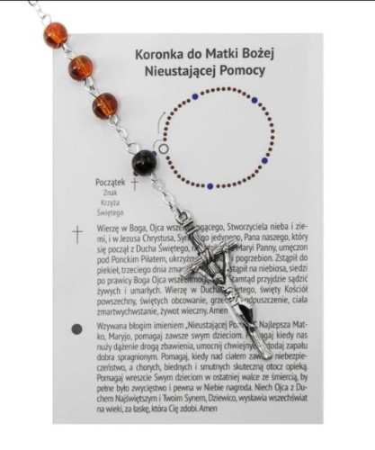 KORONKA do Matki Bożej Nieustającej Pomocy - różaniec + modlitwa (5x10 oczek) - 06495 5902689324314