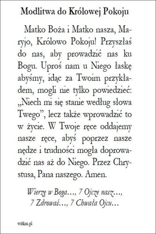 Obrazek Matka Boża Niepokalana. MODLITWA do Królowej Pokoju: Matko Boża i Matko... - ! - 06250