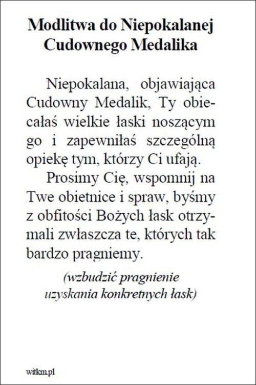 Obrazek Cudownego Medalika. O Maryjo, bez grzechu poczęta, módl się na nami... - ! - 06166