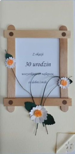 Karnet URODZINY - 30 Urodziny rękodzieło DL - 05431