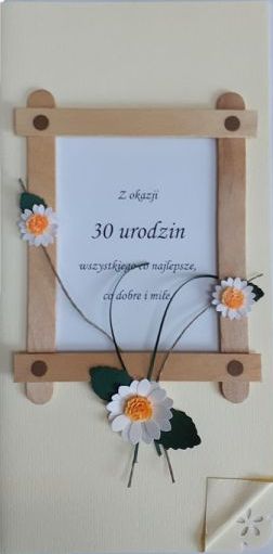 Karnet URODZINY - 30 Urodziny rękodzieło DL - 05431