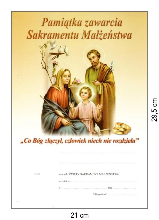 Pamiątka zawarcia Sakramentu Małżeństwa - 04443