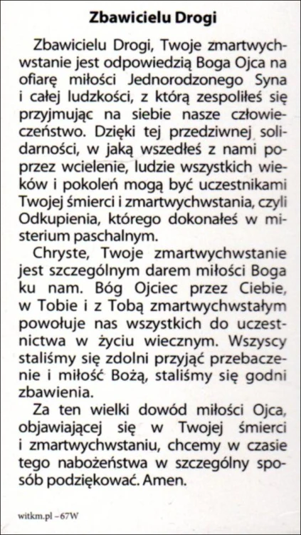 Obrazek Pan Jezus Zmartwychwstały. Zbawicielu Drogi, Twoje zmartwychwstanie... - 04105