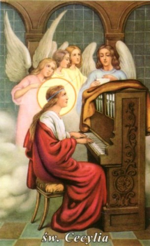 Obrazek św. Cecylia. Patronka muzyki kościelnej, muzyków, śpiewaków, poetów - 03910