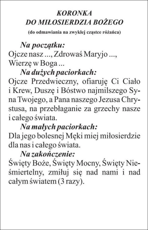 Obrazek Jezu, ufam Tobie! Koronka do Miłosierdzia Bożego (z Wilna) - 03319
