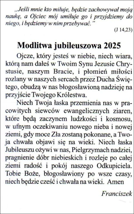Obrazek Rok Jubileuszowy 2025. Modlitwa Jubileuszowa - 03287