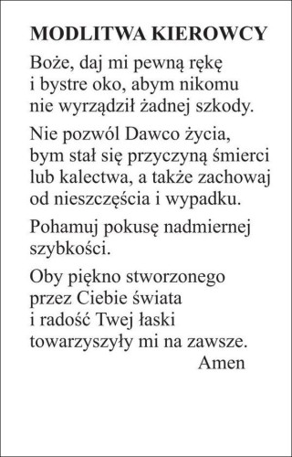 Obrazek św. Krzysztof. Polecam się Twojej opiece. Modlitwa kierowcy - 03249