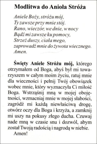 Obrazek Anioł Stróż. Modlitwa do Anioła Stróża (łąka) - 03190
