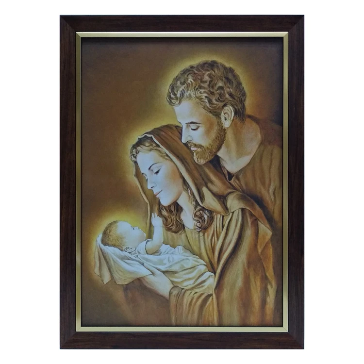 Obraz 50x70cm Św. Rodzina BRĄZOWA NA PŁÓTNIE rama ciemna z listwą                 BL - 02235