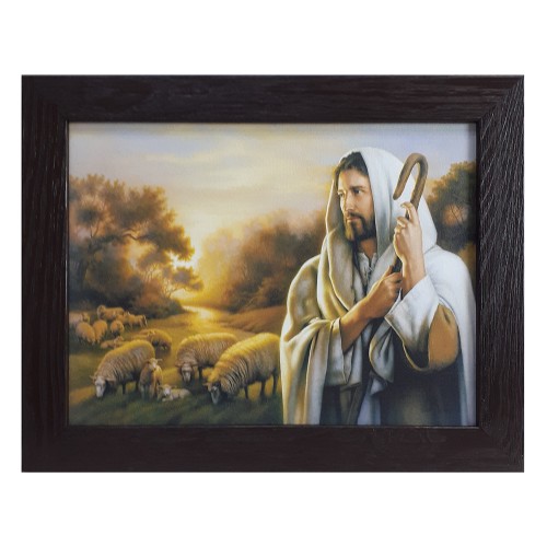 Obraz 30x40cm Pan Jezus Dobry Pasterz rama drewniana 5P NA PŁÓTNIE - 00869