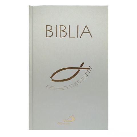 Pismo Św.SiNT "z rybką" ecru, wycięte (książka) - praca zbiorowa, Biblia, Edycja św. Pawła, 2020 r., oprawa twarda - 00458 5907564027359