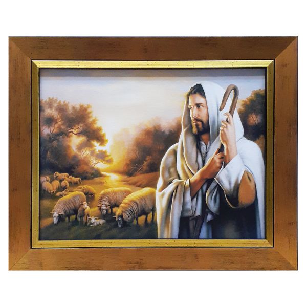 Obraz 30x40cm Pan Jezus Dobry Paterz rama złota NA PŁÓTNIE - 00109 9788385770589