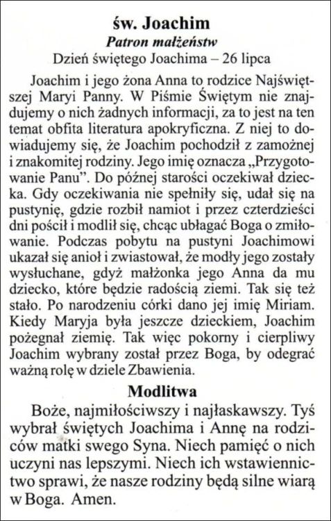 Obrazek św. Joachim. Biografia, modlitwa - 03261