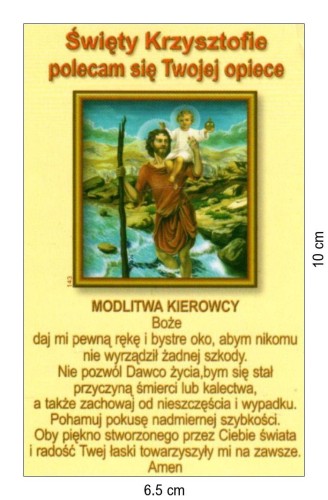 Obrazek św. Krzysztof. Dekalog chrześcijańskiego kierowcy - 03232