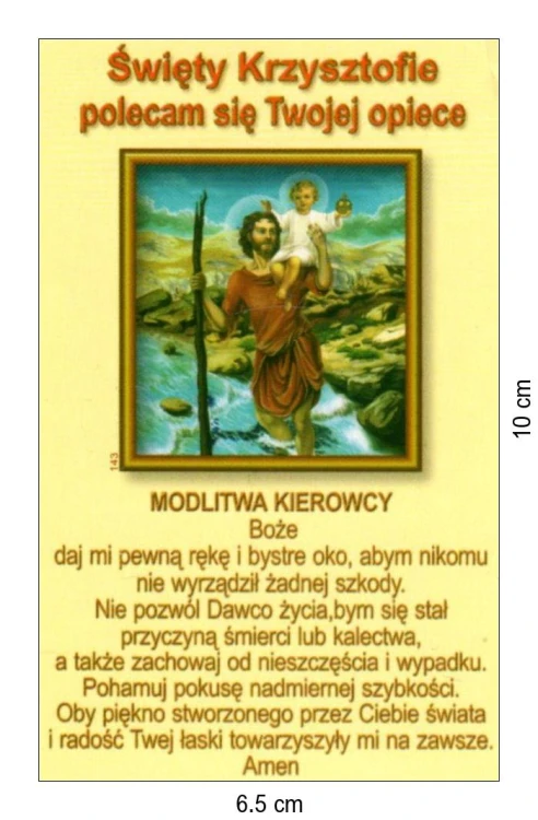 Obrazek św. Krzysztof. Dekalog chrześcijańskiego kierowcy - 03232