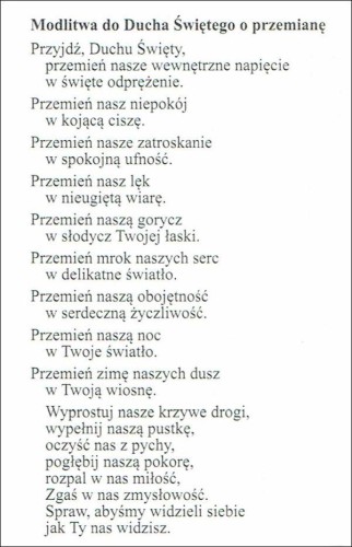 Obrazek Modlitwa do Ducha Świętego o przemianę - 07155