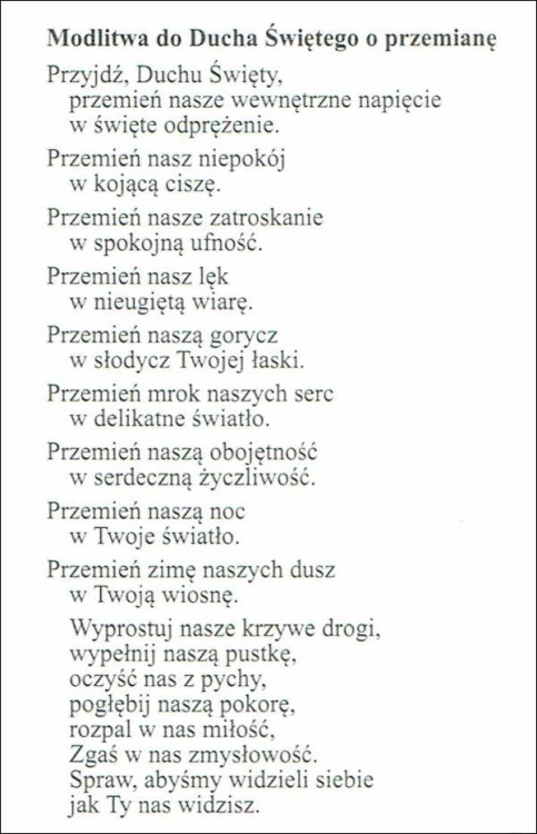 Obrazek Modlitwa do Ducha Świętego o przemianę - 07155