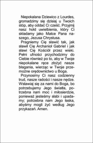 Obrazek Matka Boża z Lourdes. MODLITWA: Niepokalana Dziewico z Lourdes, gromadzimy... - ! - 06111