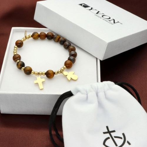 Bransoletka - dziesiątka kamień naturalny TYGRYSIE OKO *8 - 69325 2010000064900