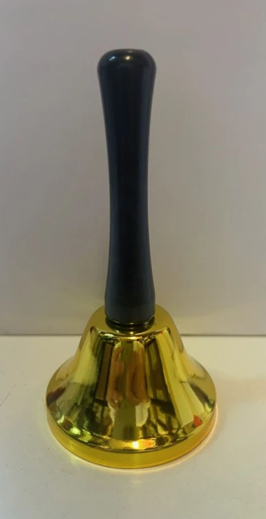 Dzwonek h.12cm złoty z plastikową rączką (śr.6,5cm) - 69243 5902983918165