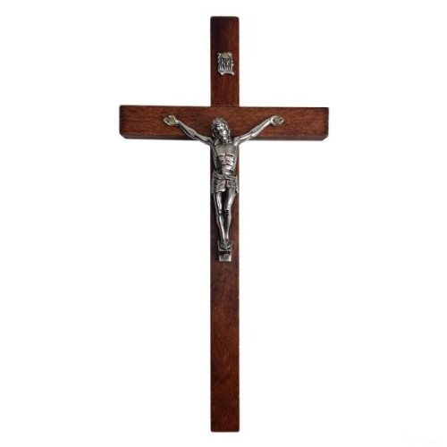Krzyż wiszący drewniany h27cm ciemny - 68843