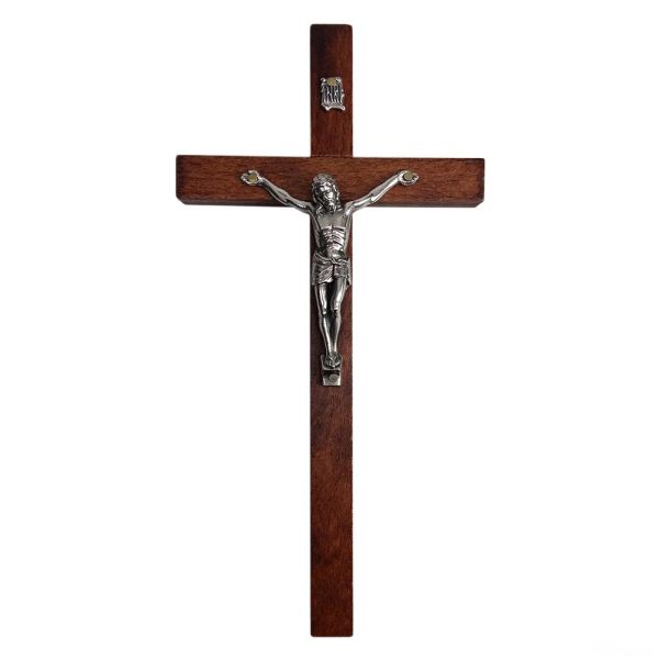 Krzyż wiszący drewniany h27cm ciemny - 68843