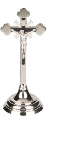 Krzyż stojący tradycyjny chrom h20cm - 67498