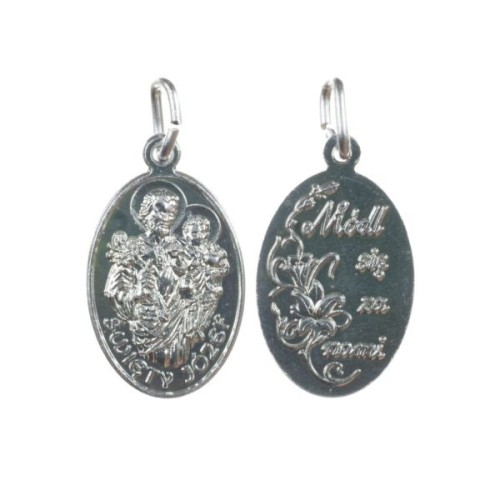 Medalik aluminiowy Święty Józef z Dzieciątkiem owal 1,5x2,2cm - 67472