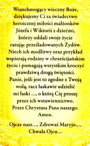 Obrazek bł. Rodzina Ulmów złocony 5x8cm - 67148