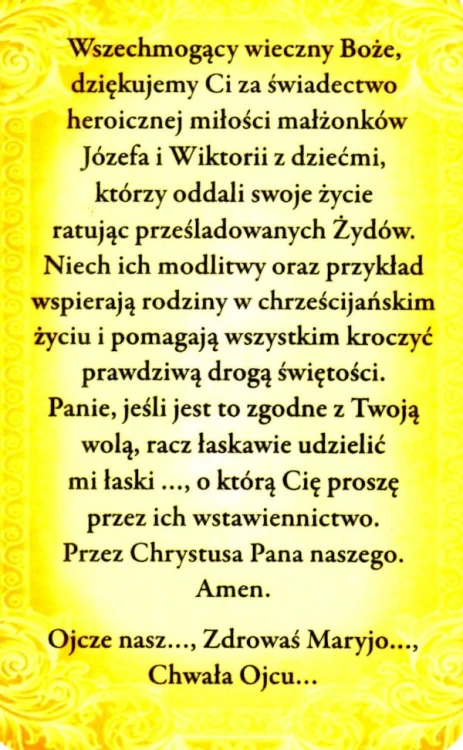 Obrazek bł. Rodzina Ulmów złocony 5x8cm - 67148