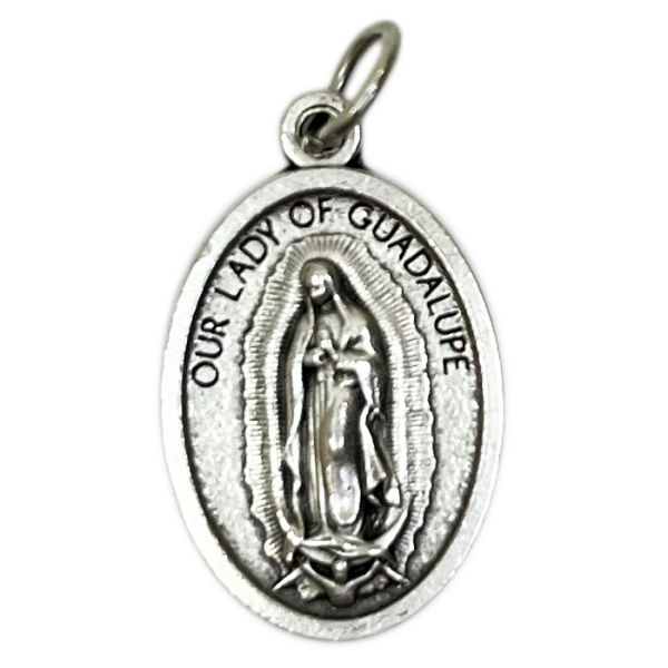 Medalik metalowy Matka Boża Guadalupe/Róża owal (2x1,5cm) - 66870              