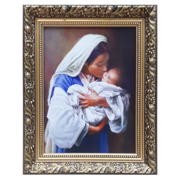 Obraz 30x40cm Matka Boża (pocałunek) rama maki - 66385