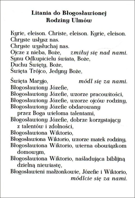 Litania do Błogosławionej Rodziny Ulmów - 66122